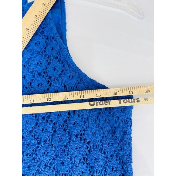 A New Day Women's Dress Small Crochet Midi Halter Blue Sleeveless Sundress New - Picture 12 of 15